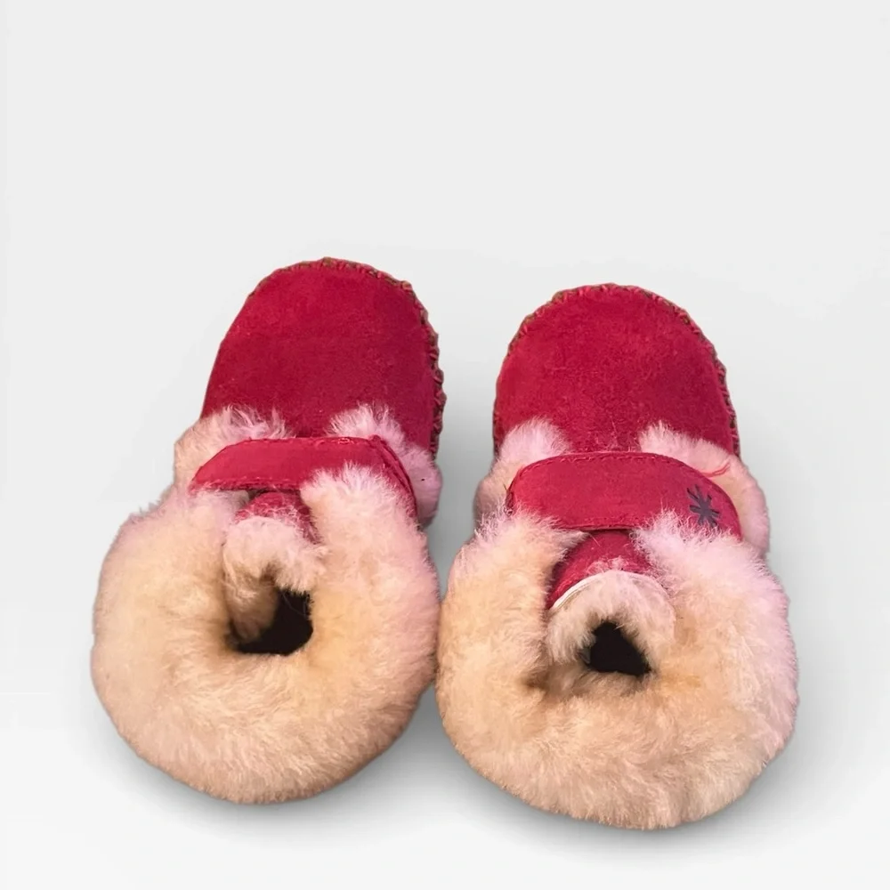 LL BEAN WICKED GOOD RED LAMB WOOL SUEDE WICKED GOOD SLIPPERS NWOT TODDLER 3-4
